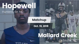 Matchup: Hopewell  vs. Mallard Creek  2018
