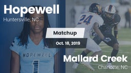 Matchup: Hopewell  vs. Mallard Creek  2019