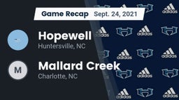 Recap: Hopewell  vs. Mallard Creek  2021