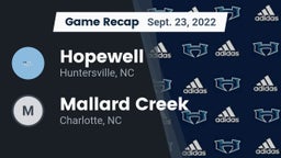 Recap: Hopewell  vs. Mallard Creek  2022