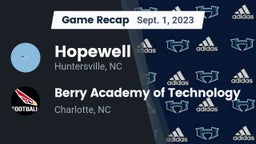 Recap: Hopewell  vs. Berry Academy of Technology  2023