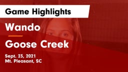 Wando  vs Goose Creek Game Highlights - Sept. 23, 2021