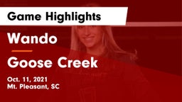 Wando  vs Goose Creek Game Highlights - Oct. 11, 2021