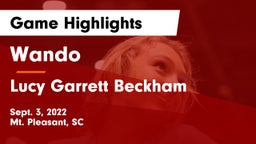 Wando  vs Lucy Garrett Beckham  Game Highlights - Sept. 3, 2022
