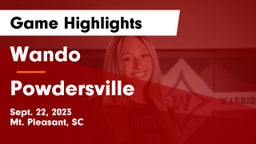 Wando  vs Powdersville  Game Highlights - Sept. 22, 2023