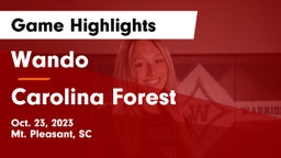 Wando  vs Carolina Forest  Game Highlights - Oct. 23, 2023