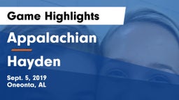 Appalachian  vs Hayden Game Highlights - Sept. 5, 2019