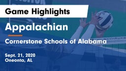 Appalachian  vs Cornerstone Schools of Alabama Game Highlights - Sept. 21, 2020