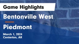 Bentonville West  vs Piedmont  Game Highlights - March 1, 2024