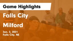 Falls City  vs Milford  Game Highlights - Jan. 2, 2021