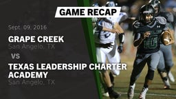 Recap: Grape Creek  vs. Texas Leadership Charter Academy  2016
