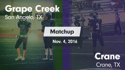 Matchup: Grape Creek High vs. Crane  2016