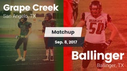 Matchup: Grape Creek High vs. Ballinger  2017