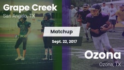 Matchup: Grape Creek High vs. Ozona  2017