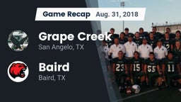 Recap: Grape Creek  vs. Baird  2018