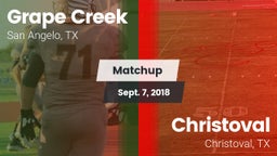 Matchup: Grape Creek High vs. Christoval  2018