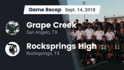 Recap: Grape Creek  vs. Rocksprings High 2018
