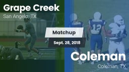 Matchup: Grape Creek High vs. Coleman  2018