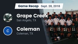 Recap: Grape Creek  vs. Coleman  2018