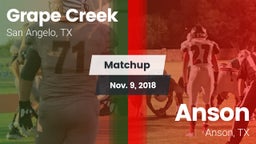 Matchup: Grape Creek High vs. Anson  2018