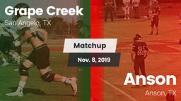 Matchup: Grape Creek High vs. Anson  2019