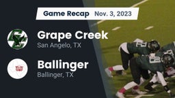 Recap: Grape Creek  vs. Ballinger  2023