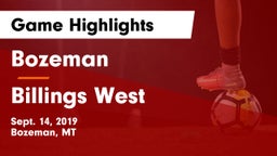 Bozeman  vs Billings West  Game Highlights - Sept. 14, 2019