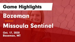 Bozeman  vs Missoula Sentinel  Game Highlights - Oct. 17, 2020