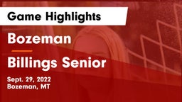Bozeman  vs Billings Senior  Game Highlights - Sept. 29, 2022