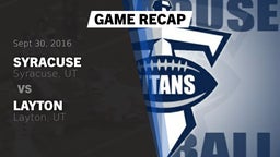 Recap: Syracuse  vs. Layton  2016