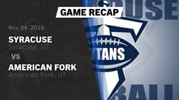 Recap: Syracuse  vs. American Fork  2016