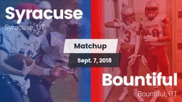 Matchup: Syracuse  vs. Bountiful  2018