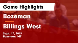 Bozeman  vs Billings West  Game Highlights - Sept. 17, 2019