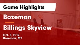 Bozeman  vs Billings Skyview  Game Highlights - Oct. 5, 2019