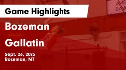 Bozeman  vs Gallatin  Game Highlights - Sept. 26, 2023