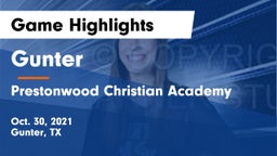 Gunter  vs Prestonwood Christian Academy Game Highlights - Oct. 30, 2021