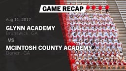 Recap: Glynn Academy  vs. McIntosh County Academy  2017