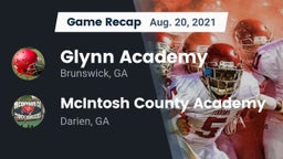 Recap: Glynn Academy  vs. McIntosh County Academy  2021