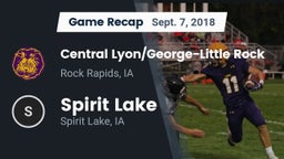 Recap: Central Lyon/George-Little Rock  vs. Spirit Lake  2018