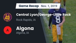 Recap: Central Lyon/George-Little Rock  vs. Algona  2019