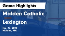 Malden Catholic  vs Lexington   Game Highlights - Jan. 13, 2020