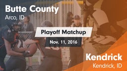 Matchup: Butte County High Sc vs. Kendrick  2016