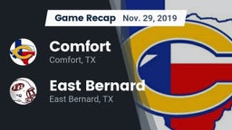 Recap: Comfort  vs. East Bernard  2019