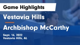 Vestavia Hills  vs Archbishop McCarthy  Game Highlights - Sept. 16, 2022