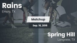 Matchup: Rains  vs. Spring Hill  2016