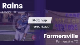 Matchup: Rains  vs. Farmersville  2017