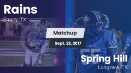 Matchup: Rains  vs. Spring Hill  2017