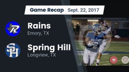 Recap: Rains  vs. Spring Hill  2017