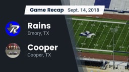 Recap: Rains  vs. Cooper  2018