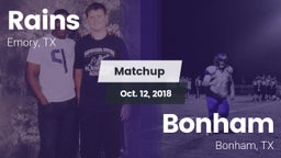 Matchup: Rains  vs. Bonham  2018